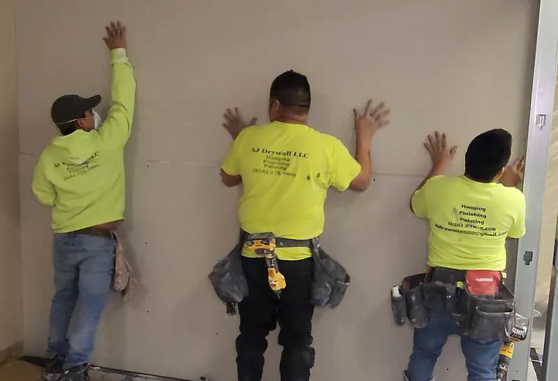 AJ Drywall crew at work — a photo from our portfolio